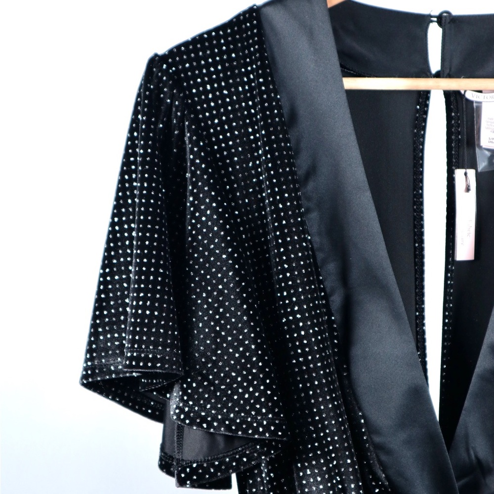 Victoria’s Secret Black Satin and Rhinestone Romper